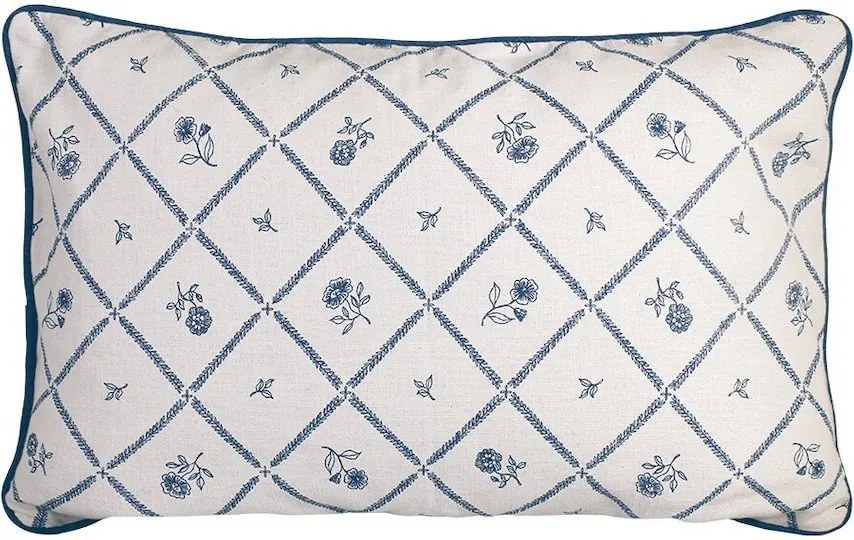 Față de pernă decorativă din bumbac organic 40x60 cm albastru, „Lovisa"