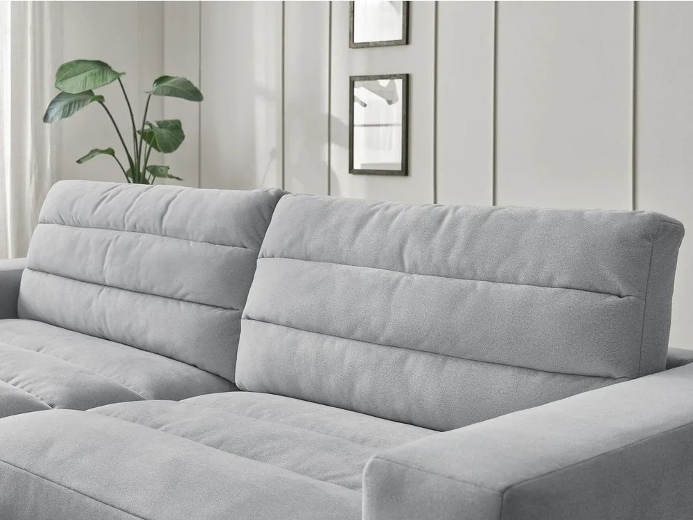 Colțar gri deschis cu tapițerie din catifea (cu colț pe partea stângă/cu șezlong) Sierra – Bobochic Paris