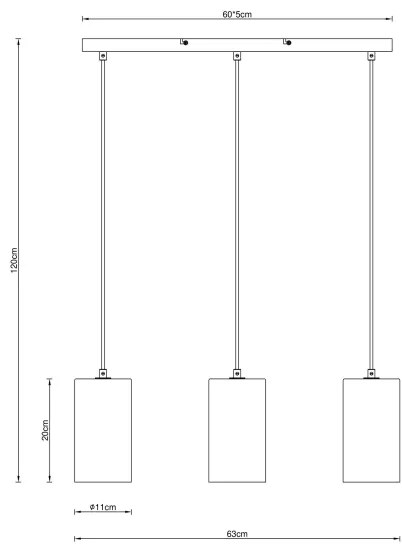 Lustră pe cablu OLLY 3xE14/25W/230V Globo 21002-3H