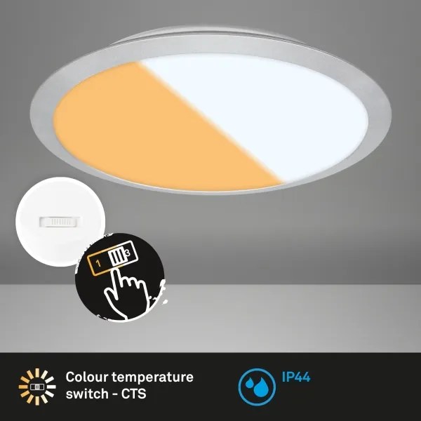 Brilo - Plafonieră LED CTS, 21W, 230V, 3000/4000K, Ø 37 cm, crom mat