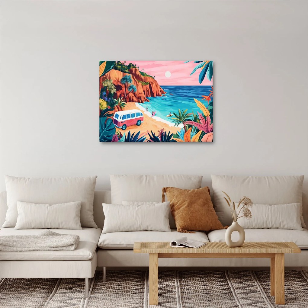 Tablou - Rulotă la ocean (70x50 cm)
