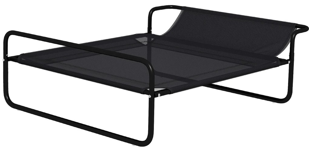 PawHut Pat ridicat pentru caini animale de companie cu suport pentru cap material micro-perforat 91 x 69 x 29 cm negru | Aosom Romania