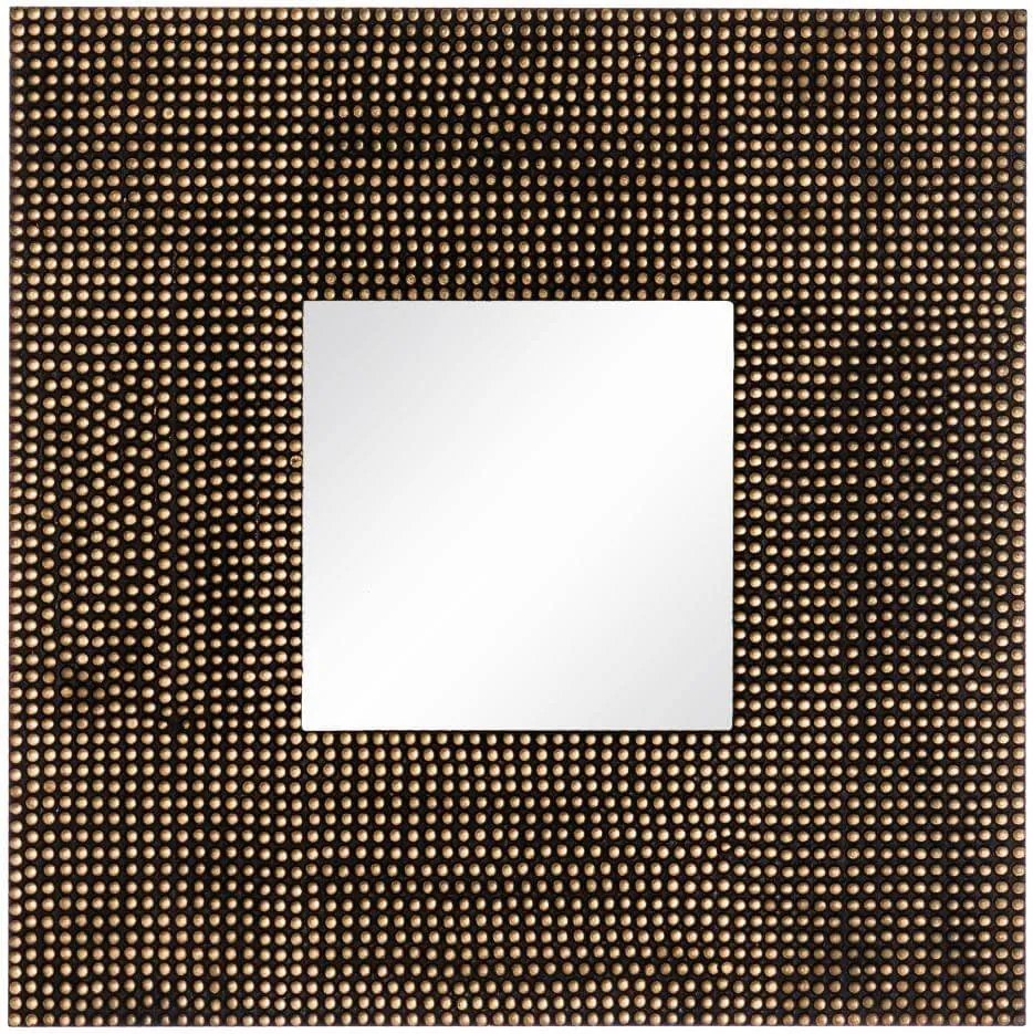 Oglinda decorativa patrata 90x90cm Dots Mirror Old Gold Square | IXIA