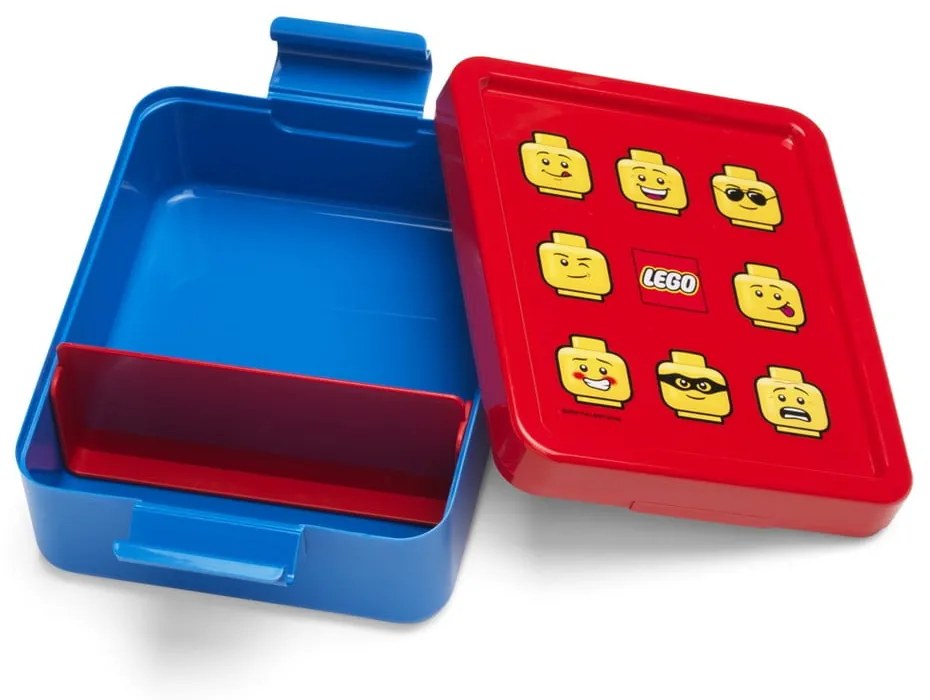 Cutie pentru gustare cu capac roşu LEGO® Iconic, albastru