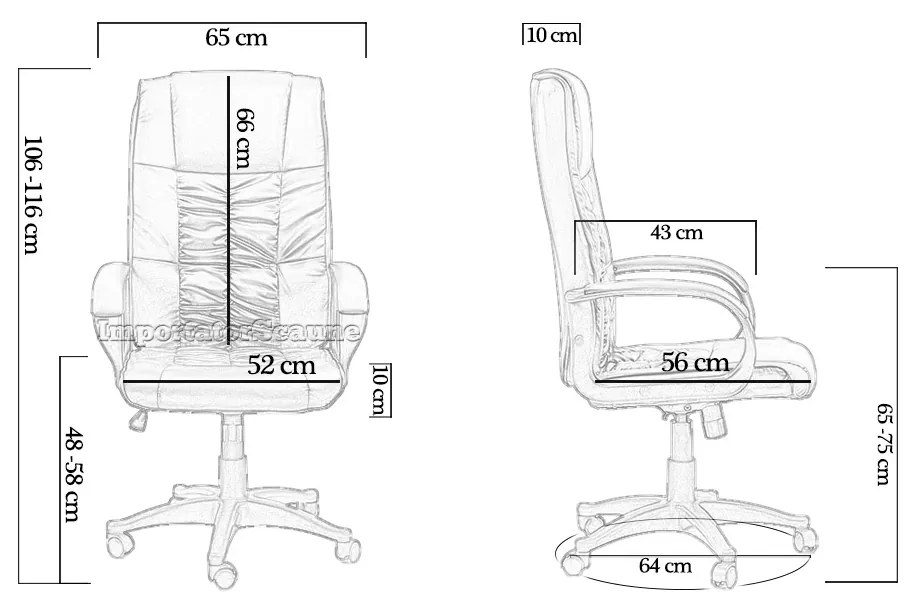 Scaun ergonomic de birou OFF 023 negru