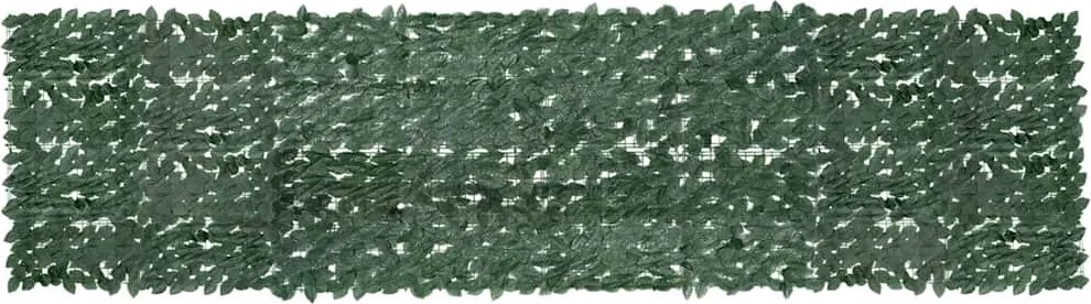 vidaXL Paravan de balcon, frunze verde închis, 400x100 cm