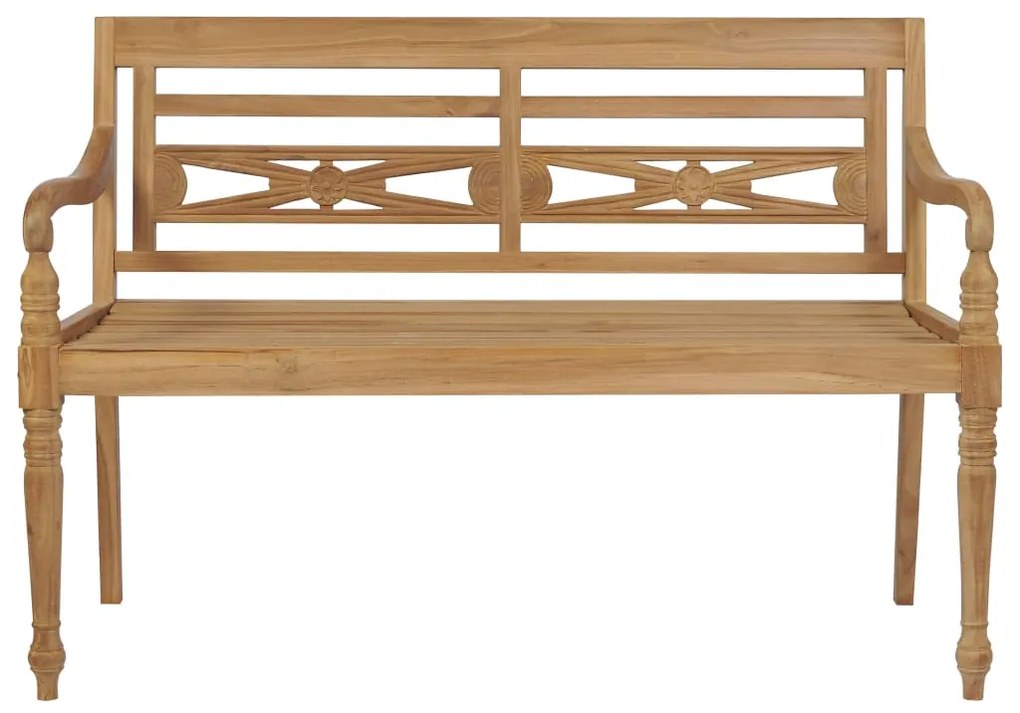 43052 vidaXL Bancă Batavia, 120 cm, lemn de tec