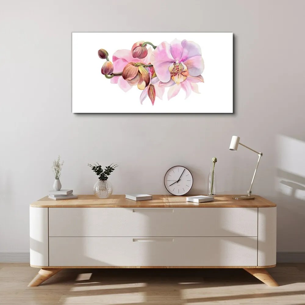 Tablou canvas Acuarela flori de orhidee