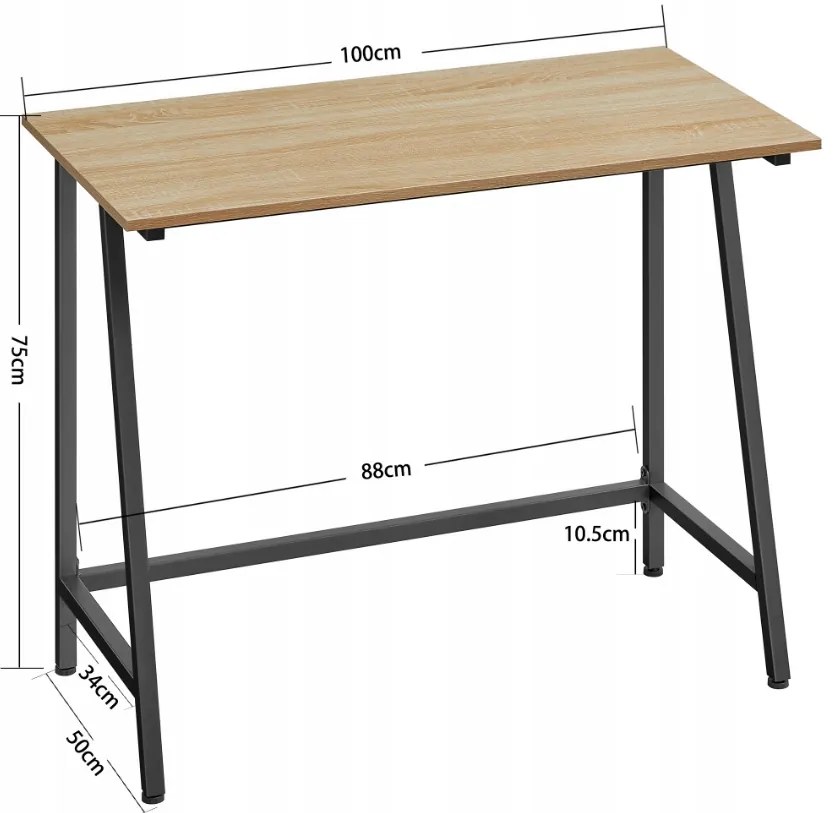 Set pentru birou masa de birou TAYLOR SONOMA 100x50 cm + scaun de birou AVOLA din piele ecologica gri-alb