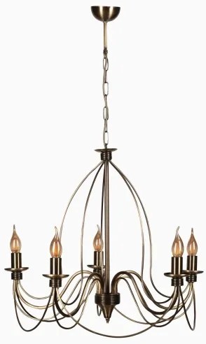 Candelabru CLASSIC cu lanț, 5xE14/40W/230V, bronz