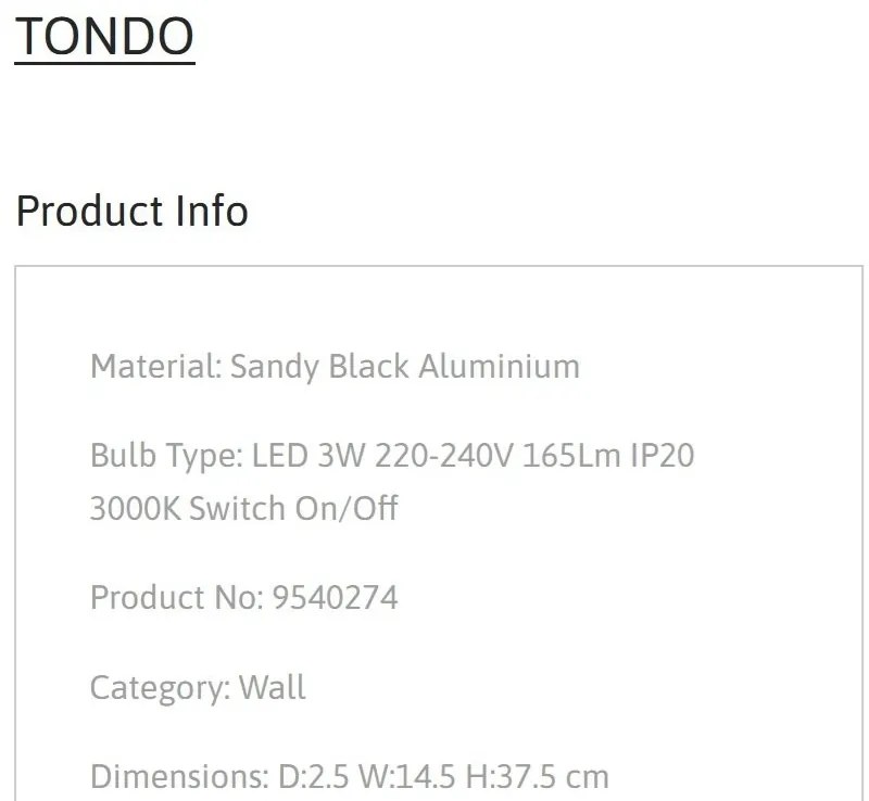 Aplica cu Spot LED directionabil moderna TONDO negru, NVL-9540274