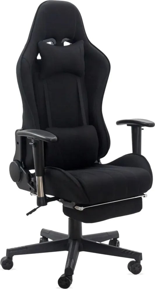Scaun gaming negru din stofa, reglabil si modern OFF 296
