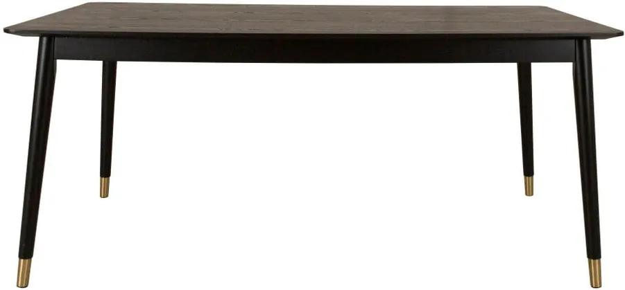 Masă din lemn de cauciuc Canett Nelly, 180 x 90 cm, negru