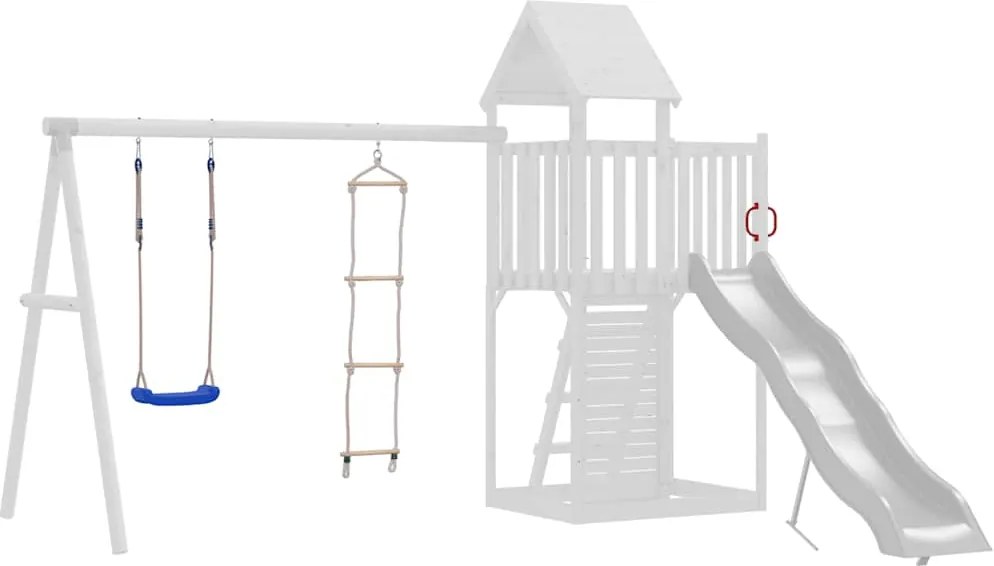 vidaXL Leagăn cu scară din frânghie, albastru, polietilenă