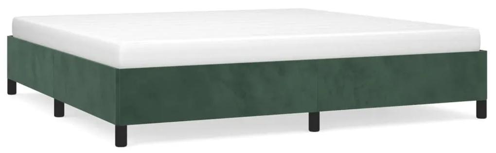 Cadru de pat, verde inchis, 200x200 cm, catifea Verde inchis, 35 cm, 200 x 200 cm