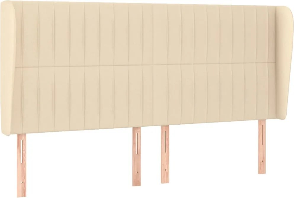 vidaXL Tăblie de pat cu aripioare, crem, 203x23x118/128 cm, textil