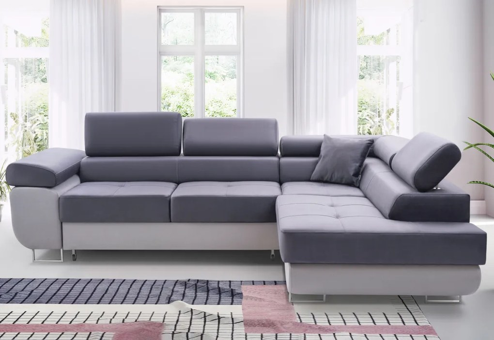 Supermobel Coltar extensibil ASTON, 273x70/85x203, sioux 1115/lux 32, colt pe dreapta