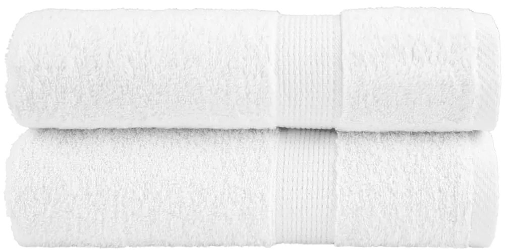 vidaXL Prosoape de duș premium SOLUND 2 buc alb 70x140cm 600 gsm