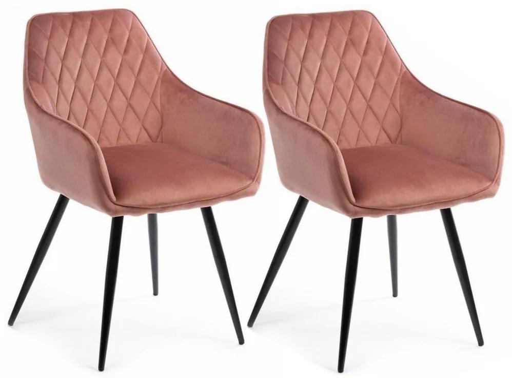 SET 2x scaun de sufragerie SAMETTI roz