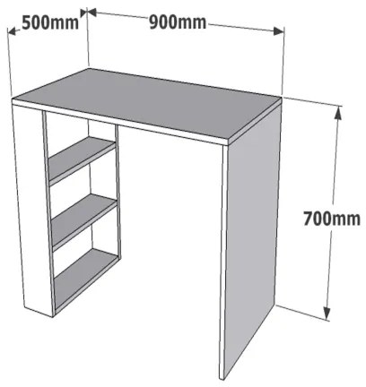 Masă de lucru COOL 70x90 cm albă