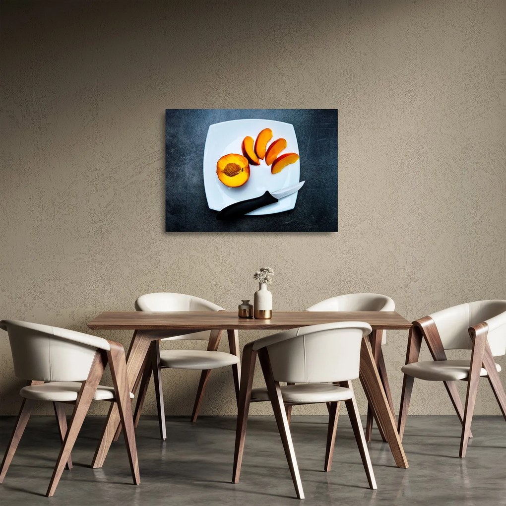 Tablou pe sticlă cu piersică (70x50 cm)