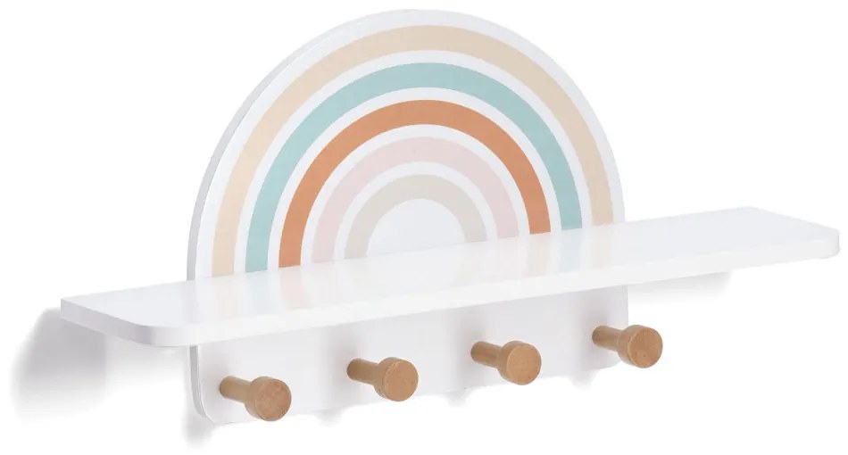 Cuier de perete RAINBOW cu polita