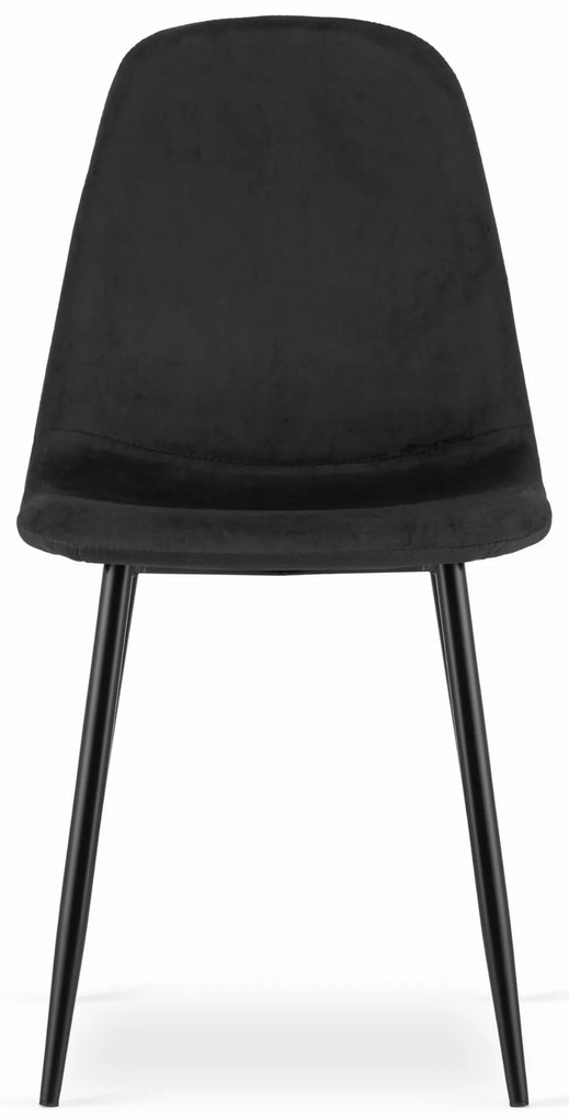 Scaun de masa din catifea Culoare negru cu picioare negre, COMO