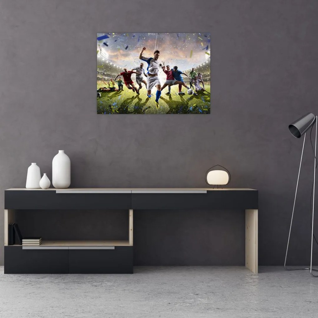 Tablou pe sticlă - Fotbal (70x50 cm)