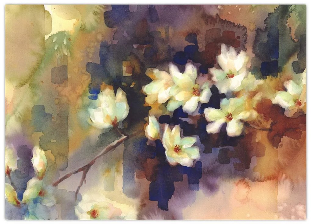 Tablou - Magnolii albe, pictură (70x50 cm)