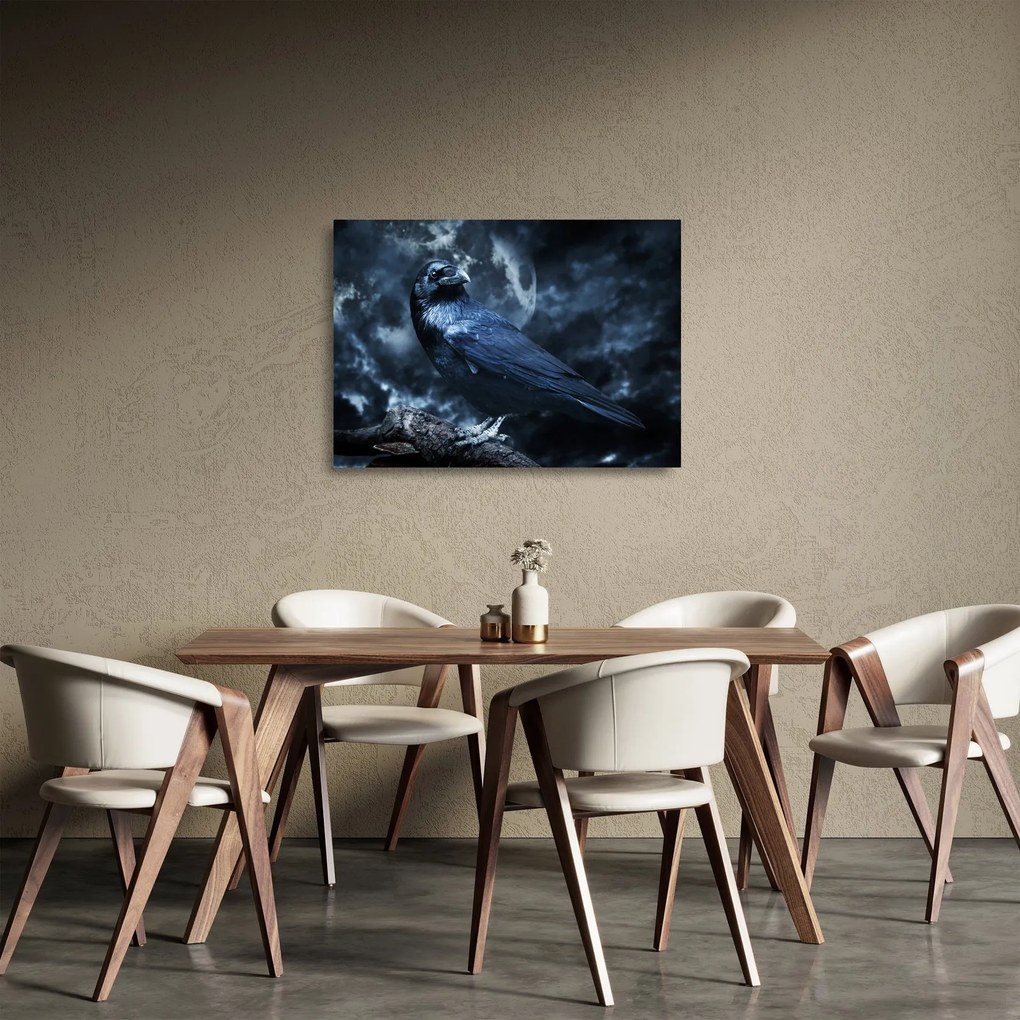 Tablou pe sticlă - Corbul (70x50 cm)