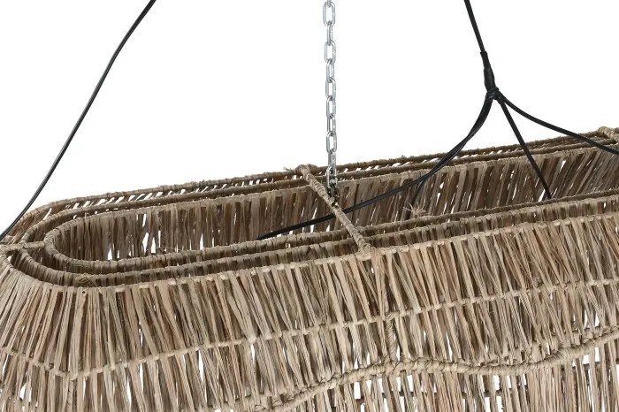 Lustră suspendată boho modernă bej din fibre naturale, 135×40×50 cm, „Sevilla"