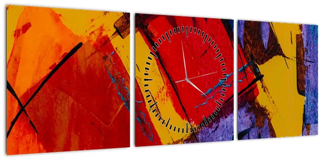 Tablou cu abstracție (cu ceas) (90x30 cm)