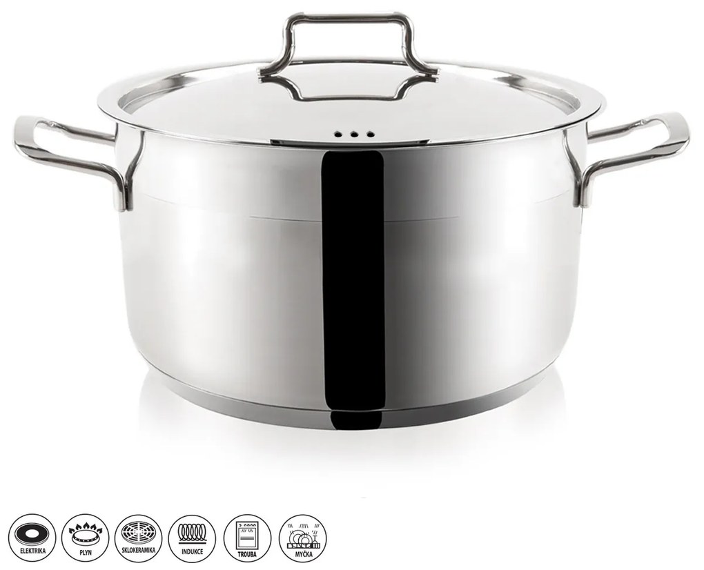 Oală din oțel inoxidabil cu capac Orion Anett 9,5 l