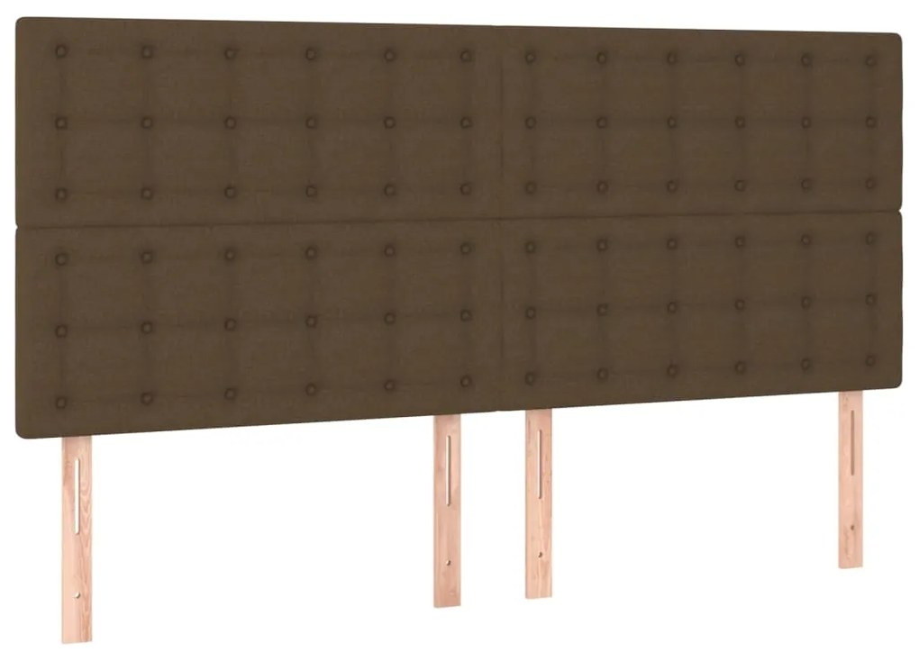vidaXL Tăblii de pat, 4 buc, maro închis, 80x5x78/88 cm, textil