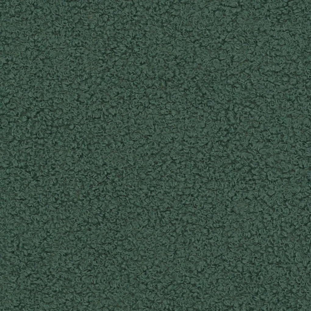 Canapea extensibilă Celeste din boucle, verde salvie, cu ladă de depozitare