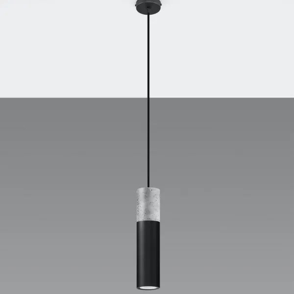 Sollux SL.0650 - Lustr BORGIO 1xGU10/40W/230V beton/metal negru