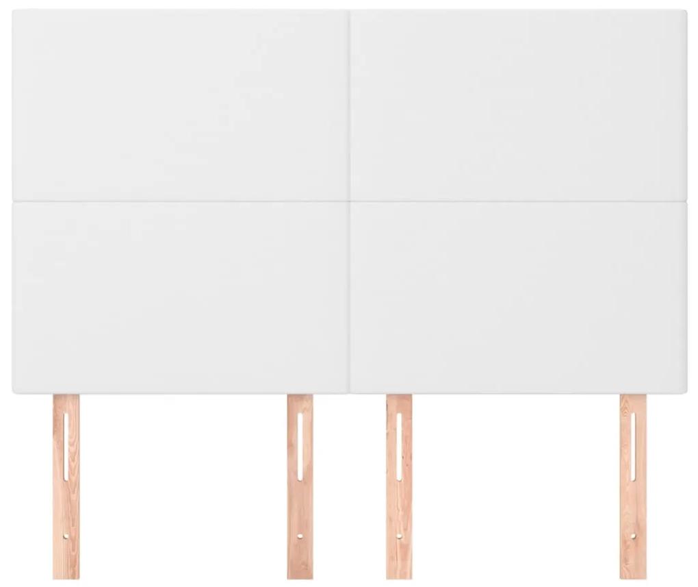 Tablii de pat, 4 buc, alb, 72x5x78 88 cm, piele ecologica 4, Alb, 144 x 5 x 118 128 cm