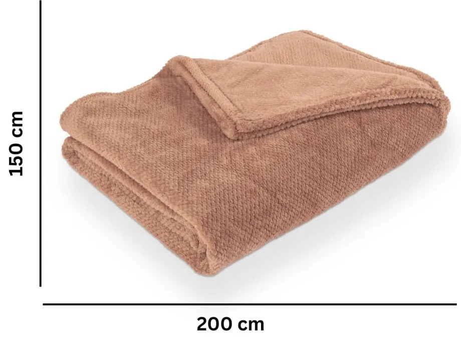 Pătură maro din micropluș/cocolino 150x200 cm Pippa – Tiseco Home Studio
