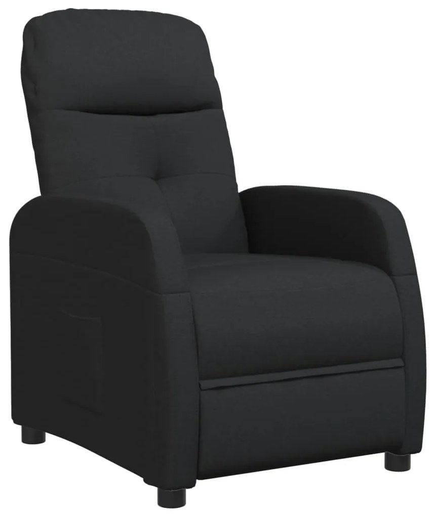 289818 vidaXL Fotoliu rabatabil, negru, material textil