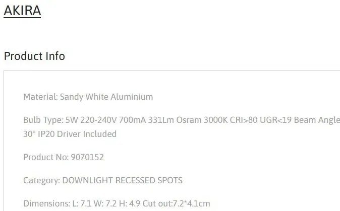 Spot LED incastrabil tavan fals / plafon AKIRA 5W