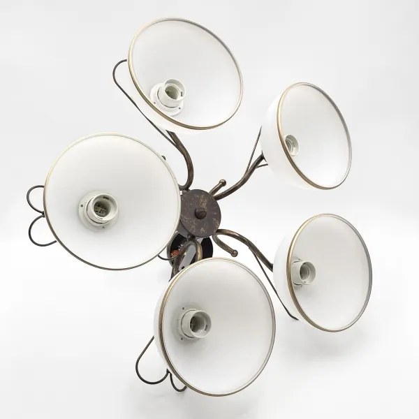 Lustră pe lanț COBRA, 5x E27/60W/230V, bronz/patină