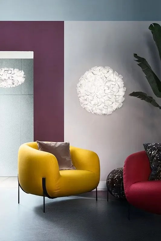Plafoniera design unicat realizata manual Clizia Medium White, 53cm