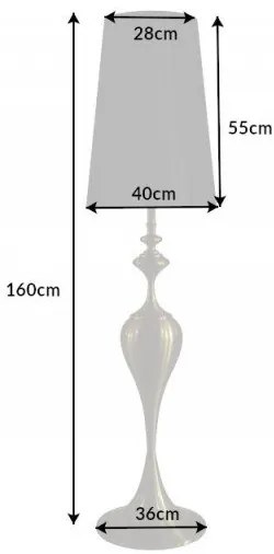 Lampadar, Lampa de podea design deosebit Lucie 160cm, negru-auriu