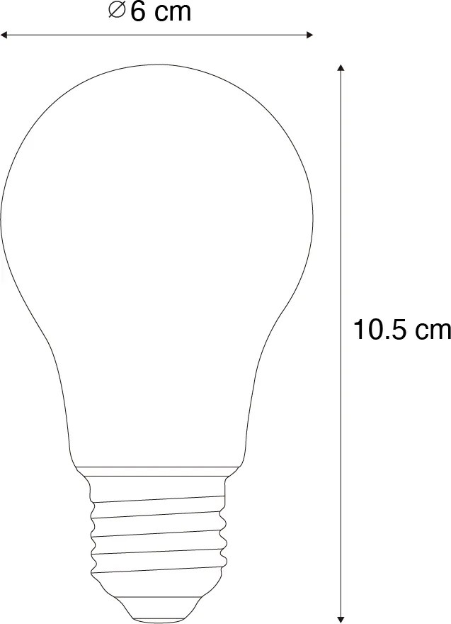 Set de 5 becuri LED inteligente E27, reglabile în Kelvin, A60, transparente, 7W, 806 lm, 1800-3000K