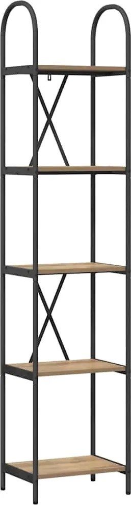 vidaXL Raft pentru cărți Stejar Artizanal 40 x 30 x 183 cm