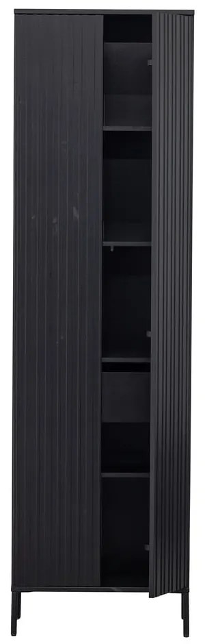 Șifonier negru din lemn de pin 60x210x42 cm Gravure – WOOOD