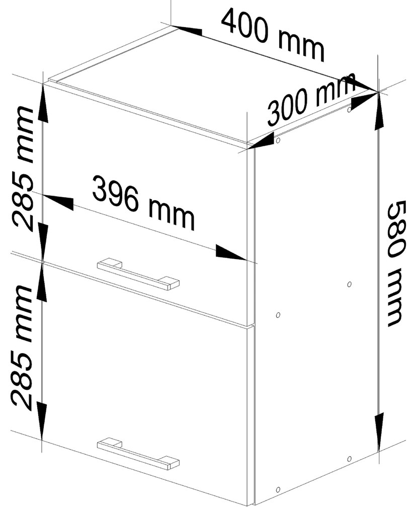 Dulap superior de bucătărie Ozara W40 G2 (Alb). 1069969