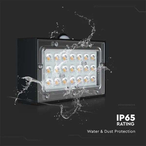 Aplică LED solară cu senzor LED/3W/3,7V 3000K/4000K IP65 negru