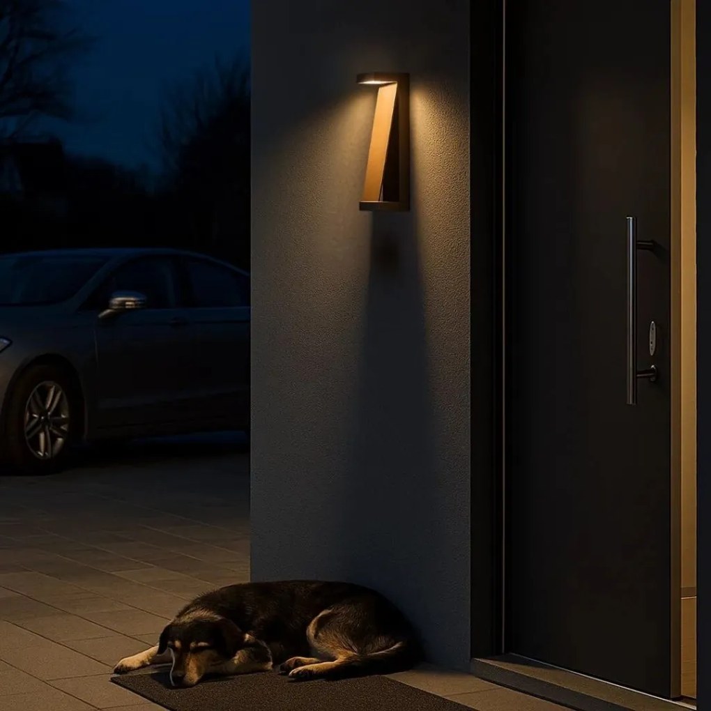 Aplica LED perete exterior IP65 Bradu maro