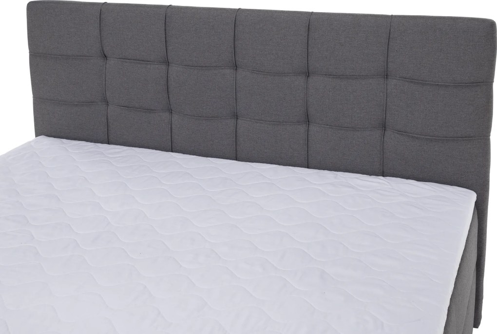 Pat boxspring, 160x200, ţesătură gri, KAMILIA